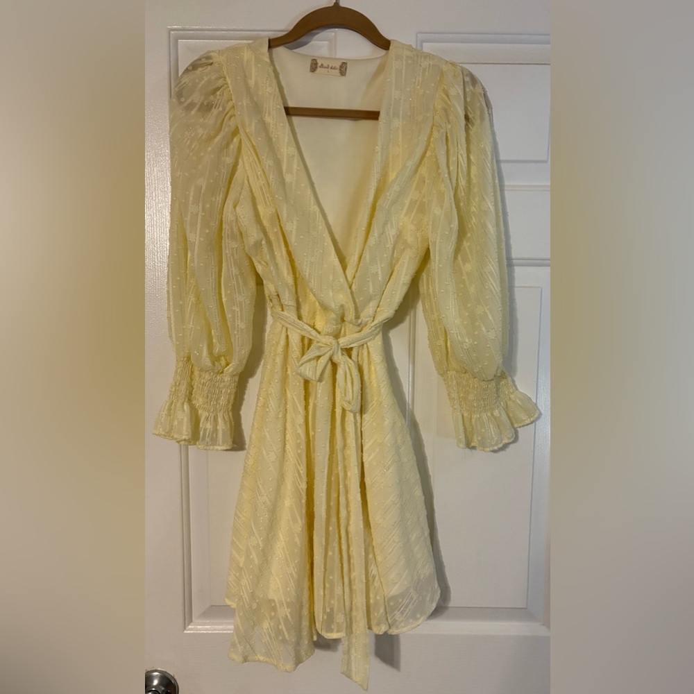 Altar'd State Light Yellow Wrap Dress